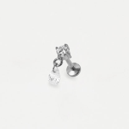 Steel Teardrop Dangle Flat Back