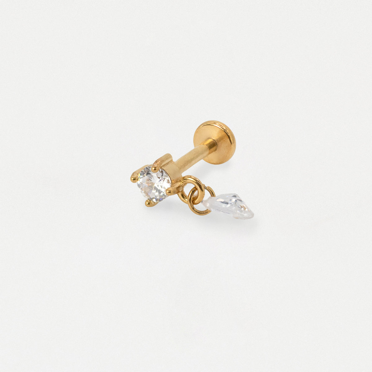 Steel Teardrop Dangle Flat Back