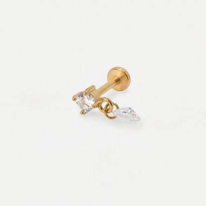 Steel Teardrop Dangle Flat Back