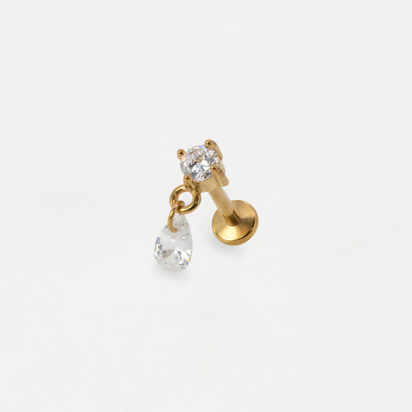 Steel Teardrop Dangle Flat Back