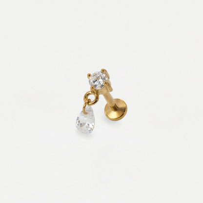 Steel Teardrop Dangle Flat Back