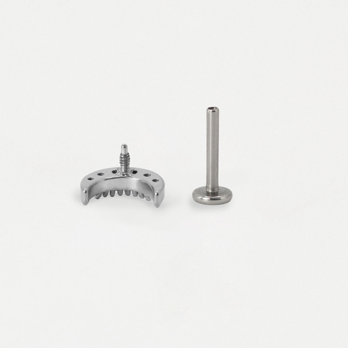 Steel Crystal Crescent Moon Flat Back Labret