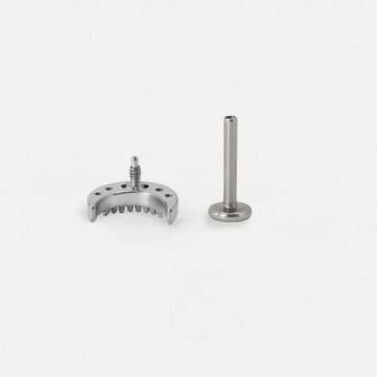 Steel Crystal Crescent Moon Flat Back Labret