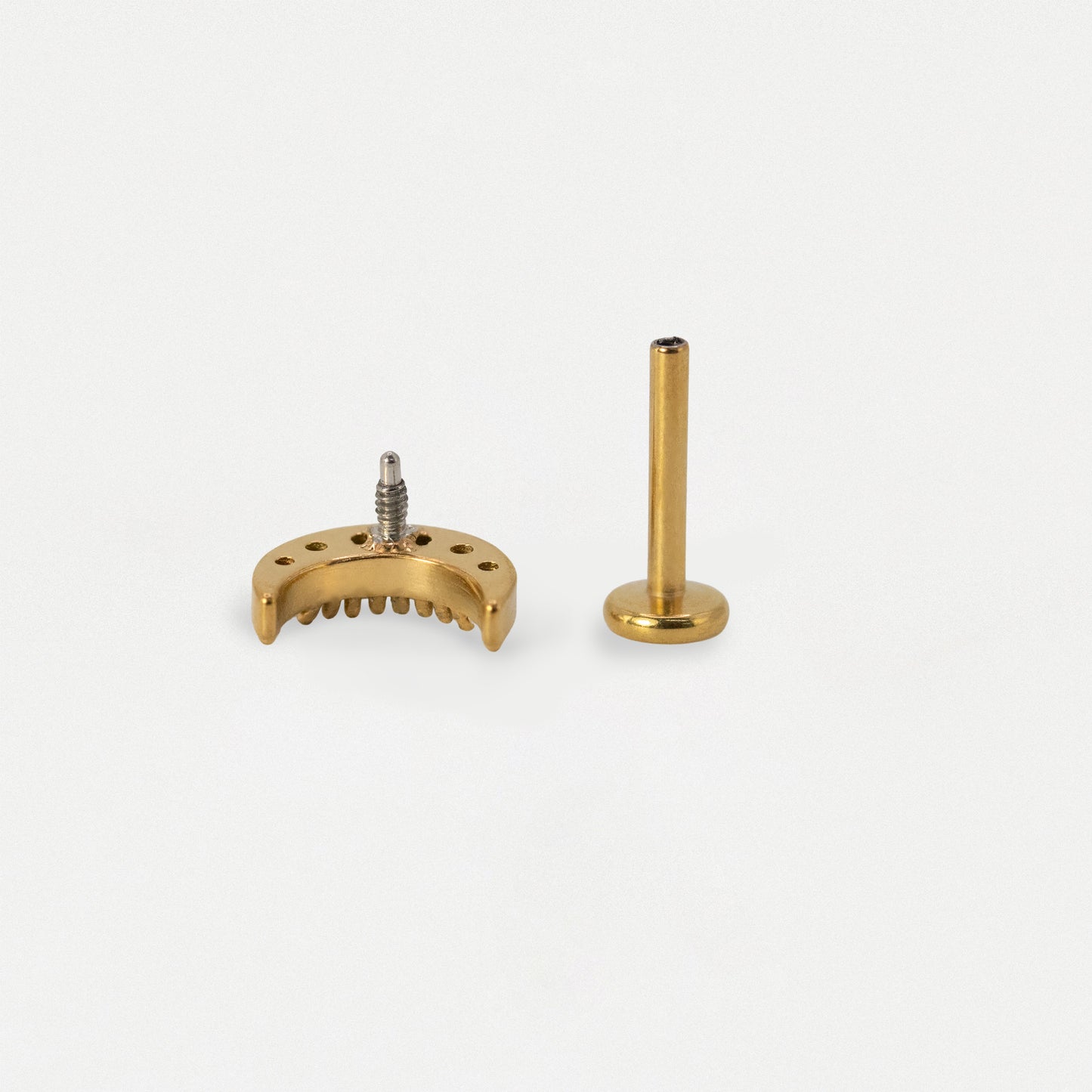 Steel Crystal Crescent Moon Flat Back Labret