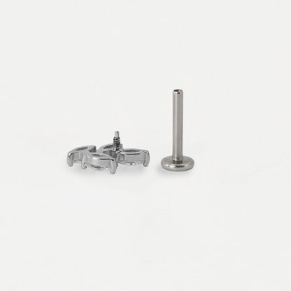 Steel Crystal Marquise Vine Flat Back Labret - Internally Threaded