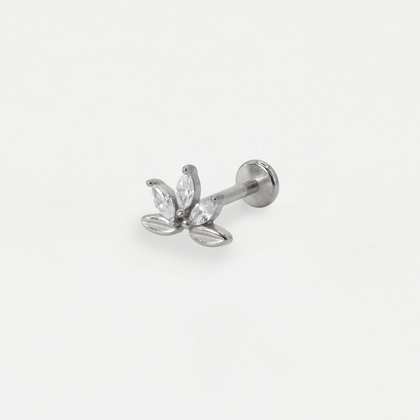 Steel Lotus Marquise Flat Back