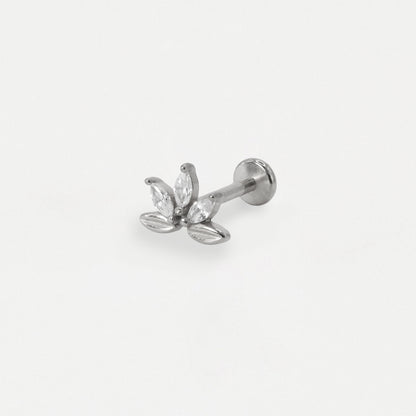 Steel Lotus Marquise Flat Back