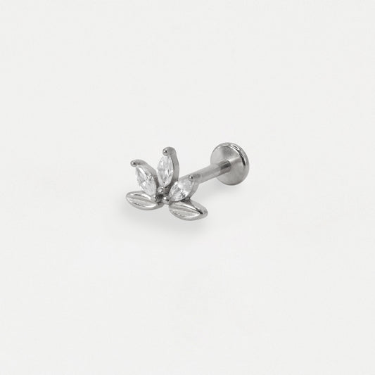 Steel Lotus Marquise Flat Back