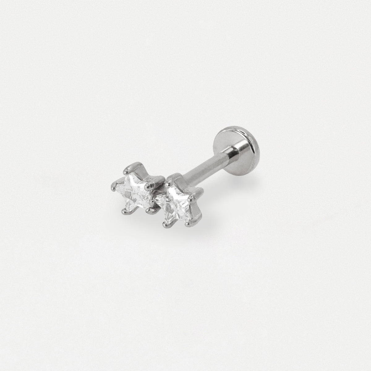 Steel Double Crystal Star Flat Back