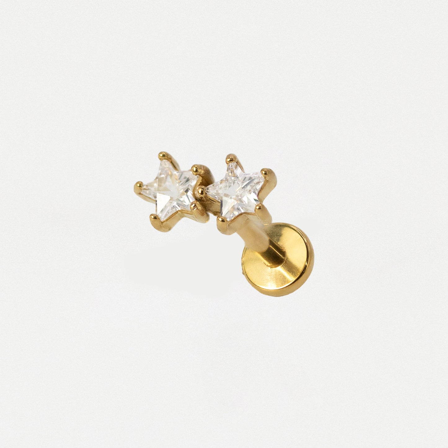 Steel Double Crystal Star Flat Back