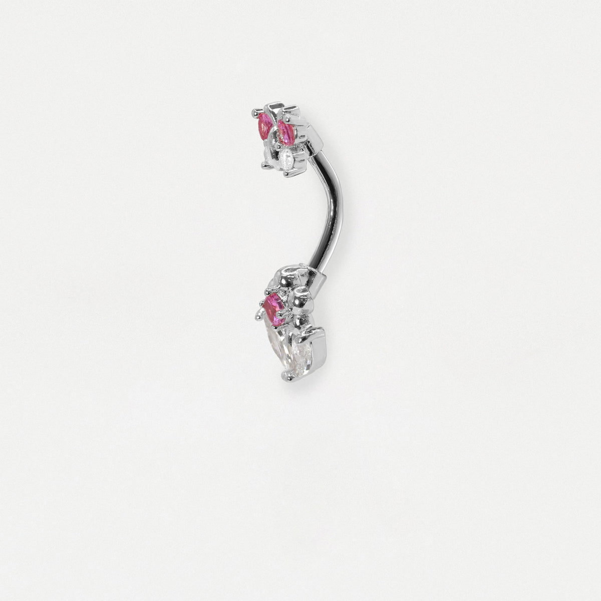 316L Steel & Gold PVD Butterfly Flower Belly Bar