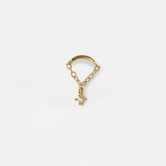 Steel Hidden Flat Back with Crystal Drop