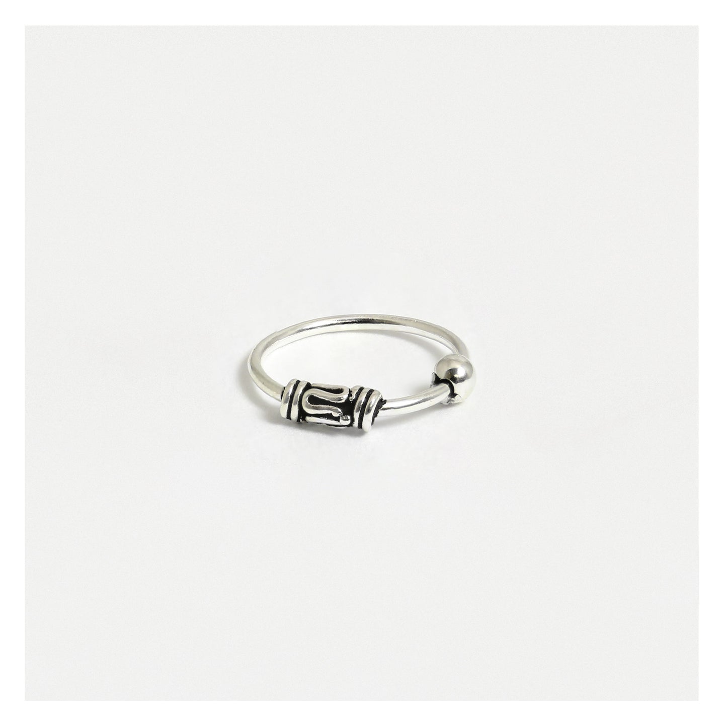 Silver Bali Style Nose Ring - 10mm