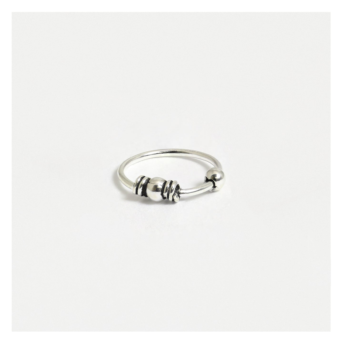 Silver Bali Style Nose Ring - 10mm