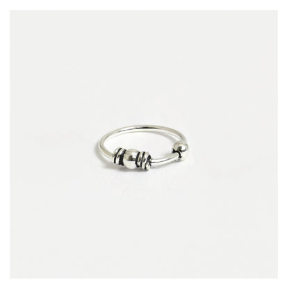 Silver Bali Style Nose Ring - 10mm