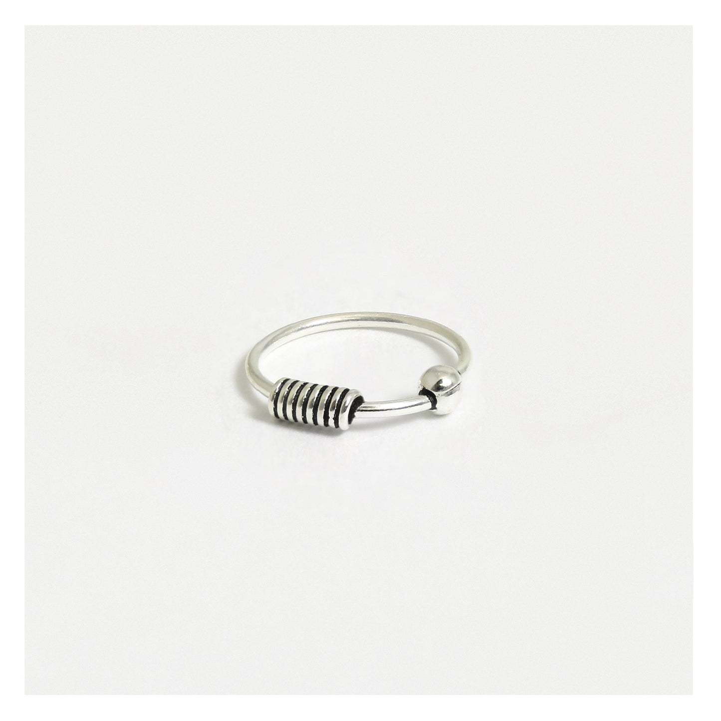 Silver Bali Style Nose Ring - 10mm
