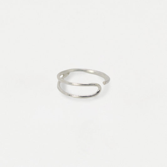 Silver Double Hoop Illusion Nose Ring - 10mm