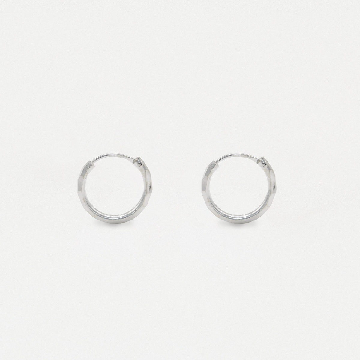 Silver Rippled Cut Hoop - 12mm