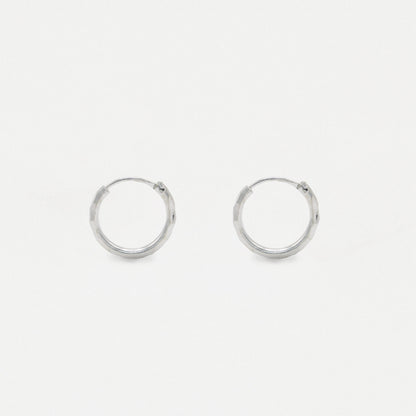 Silver Rippled Cut Hoop - 12mm