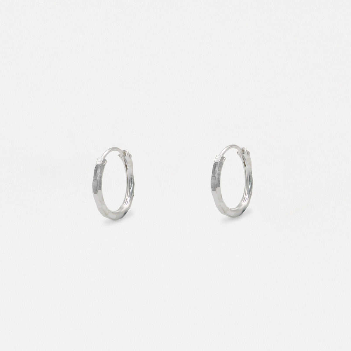 Silver Rippled Cut Hoop - 12mm