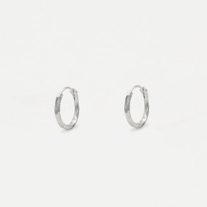Silver Rippled Cut Hoop - 12mm