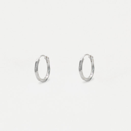 Silver Rippled Cut Hoop - 12mm