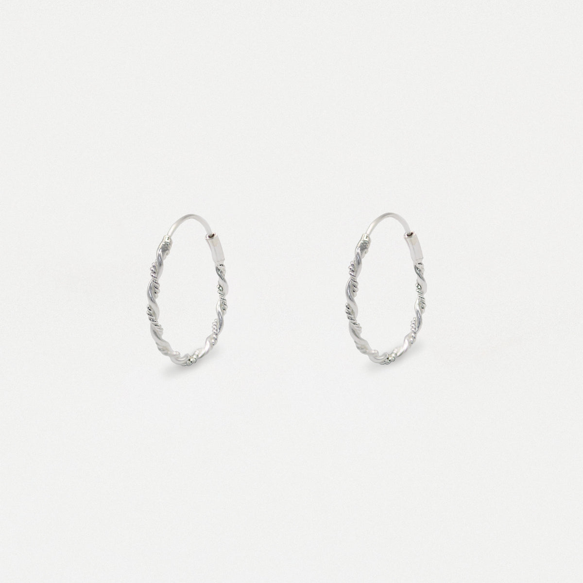 Silver Spiral Twist Hoop - 16mm