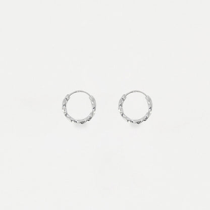 Silver Twisted Rope Hoop Earrings - 10mm