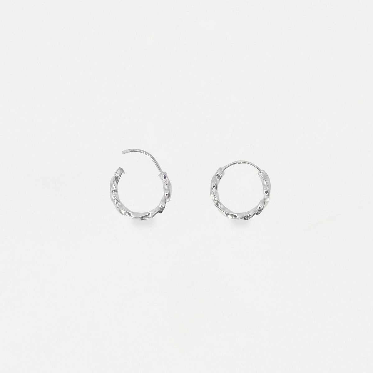 Silver Twisted Rope Hoop Earrings - 10mm