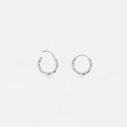 Silver Twisted Rope Hoop Earrings - 10mm