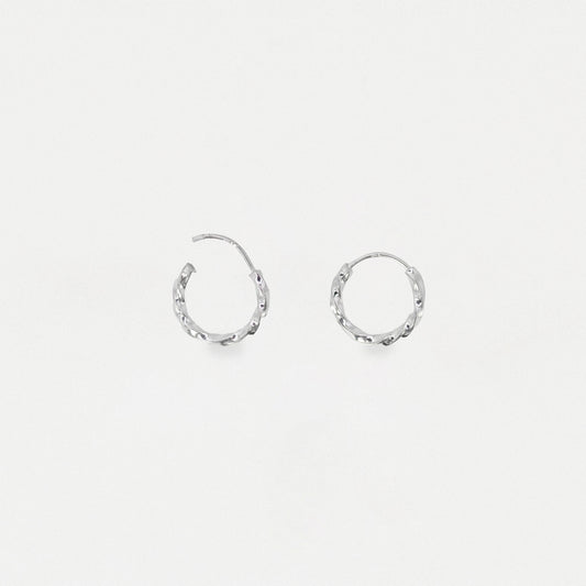 Silver Twisted Rope Hoop Earrings - 10mm