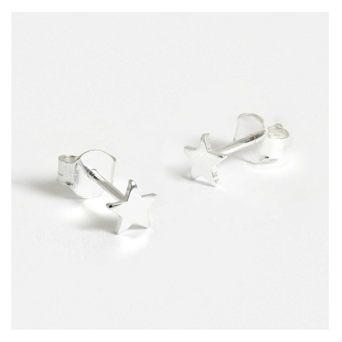 Silver Star Ear Studs