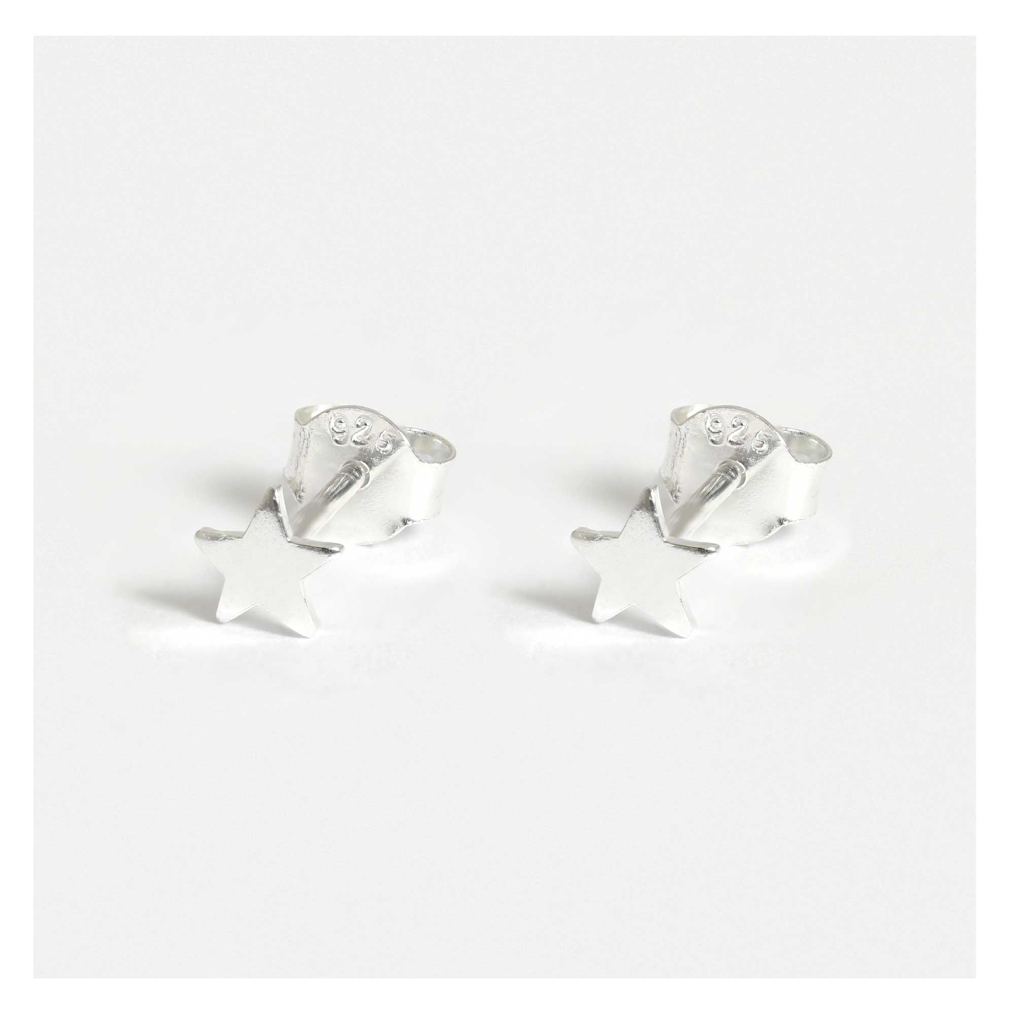 Silver Star Ear Studs