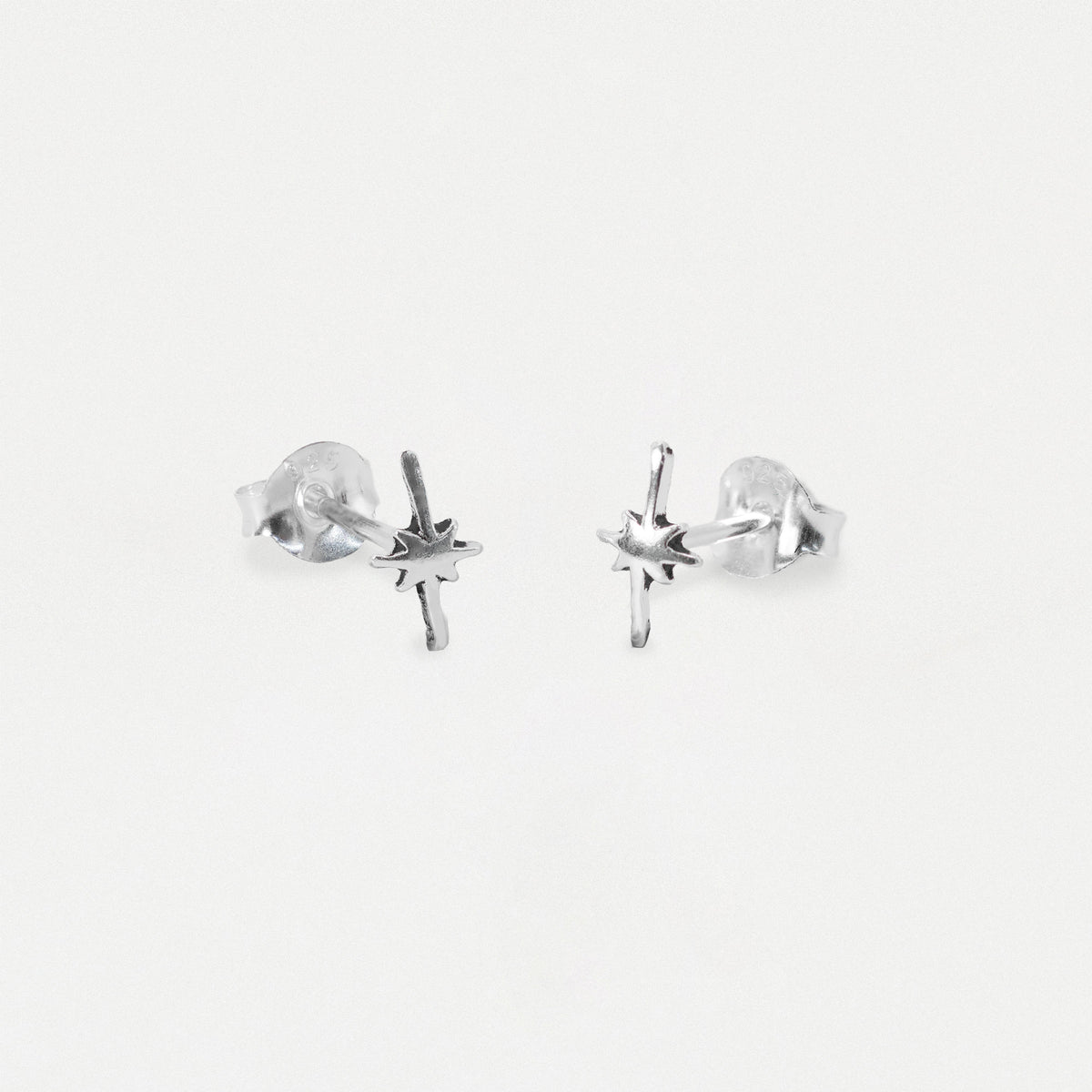 Silver North Starburst Ear Studs
