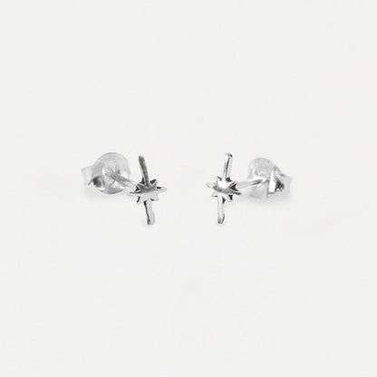 Silver North Starburst Ear Studs