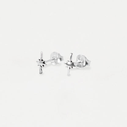 Silver North Starburst Ear Studs