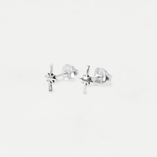 Silver North Starburst Ear Studs