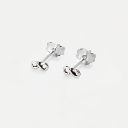 Silver Tiny Infinity Symbol Ear Studs