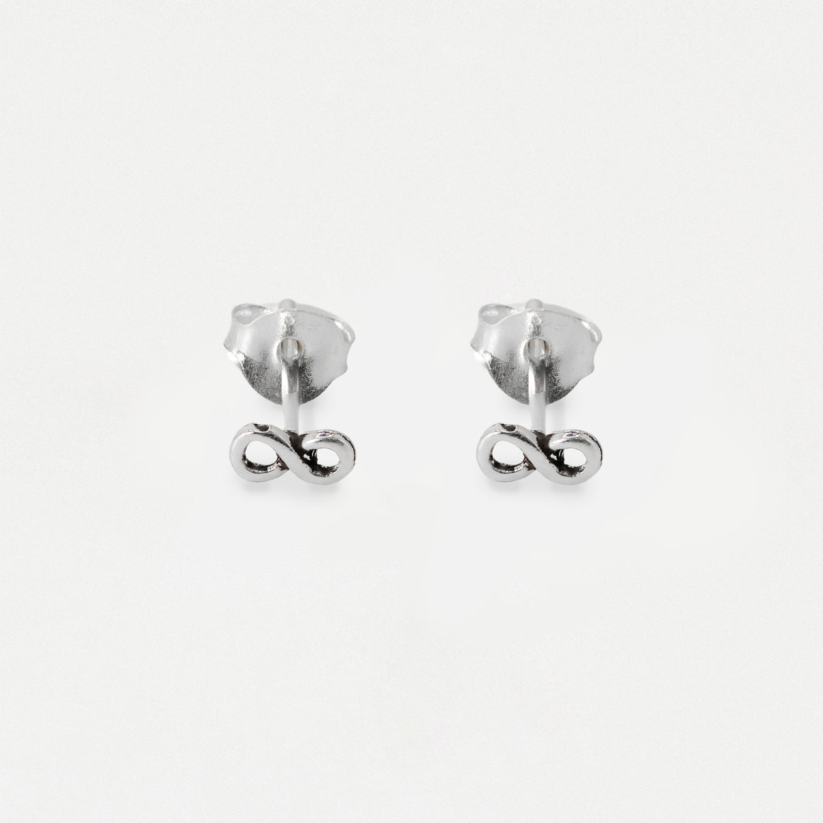 Silver Tiny Infinity Symbol Ear Studs