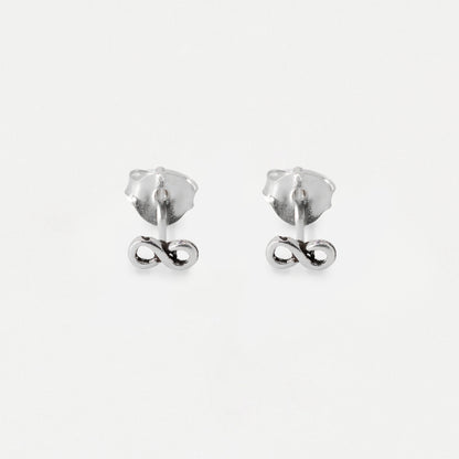 Silver Tiny Infinity Symbol Ear Studs