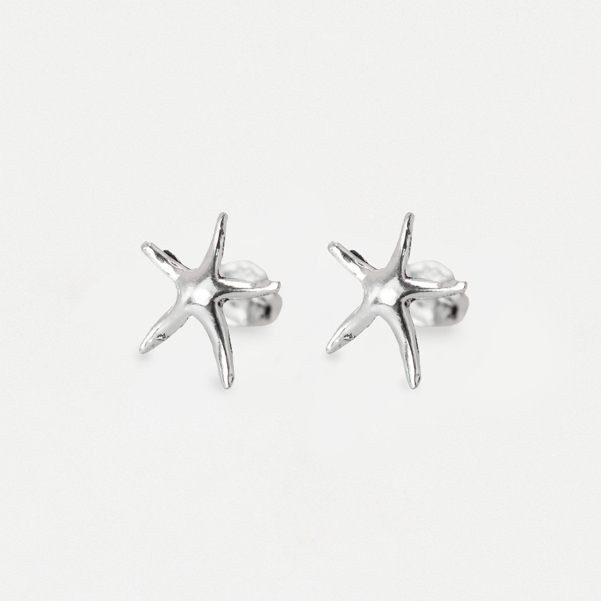 Silver Starfish Ear Studs