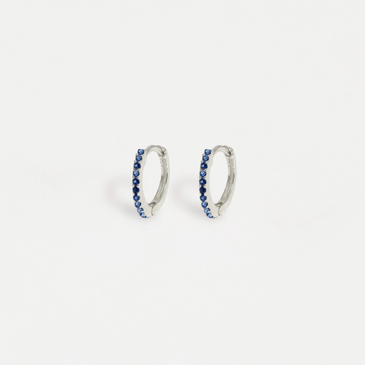 Silver CZ Huggie Hoop Earrings - 8mm