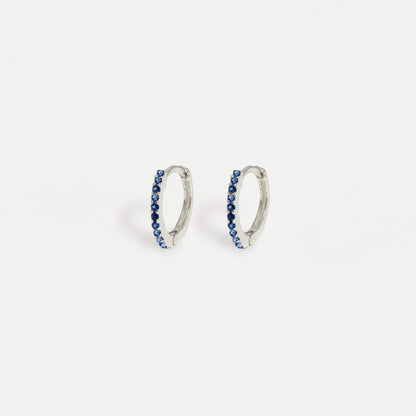 Silver CZ Huggie Hoop Earrings - 8mm